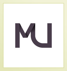 MU Two letter composition for initial, logo or signature.