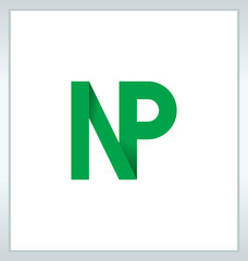 NP Two letter composition for initial, logo or signature.