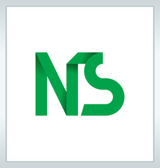 NS Two letter composition for initial, logo or signature.