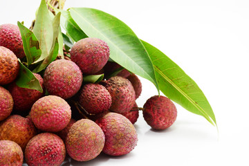 fresh Lychee on white background