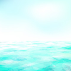 Abstract nature background with blue ocean and blue cloudy sky.
