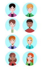 Obraz premium Portraits of various people tech support. Vector element for design your site