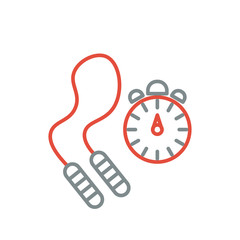 Skipping rope and stopwatch icons
