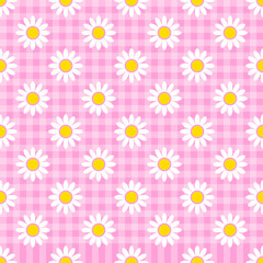 Vector Background #Flower Dots & Checkered Pattern 