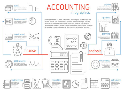 Accountant Linear Infographics