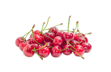Pile of a sweet cherries on a light background