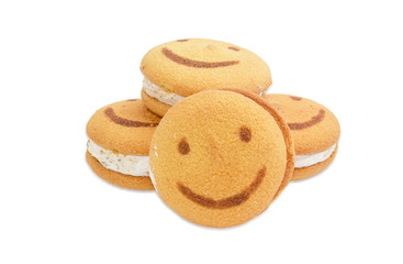 Two-layer cookies with the image of smiling face