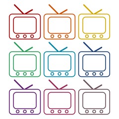 Retro tv icons set 