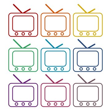 Retro tv icons set 