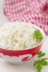 Boiled rice in a bowl