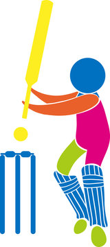 Cricket icon in multicolors