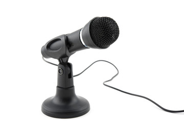 Microphone on white background