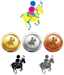 Polo icon and sport medals