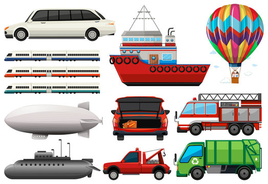 Different types of transportations