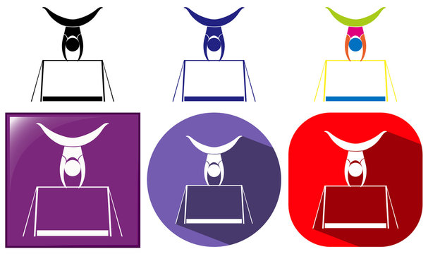 Gymnastics icon in three design