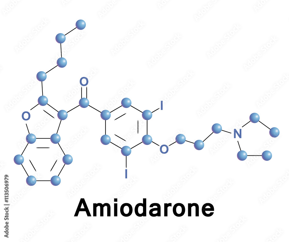 Poster Amiodarone is a class III antiarrhythmic agent used for various types of ventricular and atrial cardiac dysrhythmias. Used for acute life-threatening and the chronic suppression of arrhythmias.