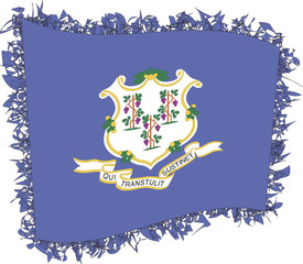 Flag of Connecticut. Vector illustration of a stylized flag.