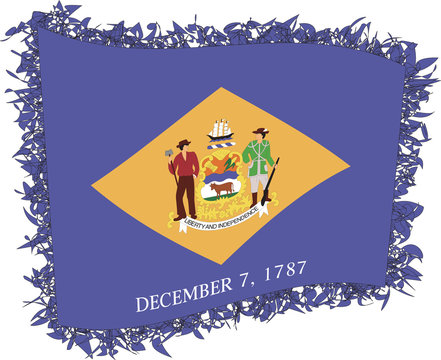 Flag of Delaware. Vector illustration of a stylized flag.