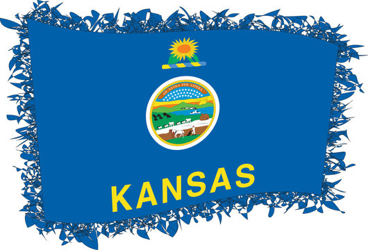 Flag of Kansas. Vector illustration of a stylized flag.