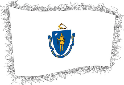 Flag of Massachusetts. Vector illustration of a stylized flag.