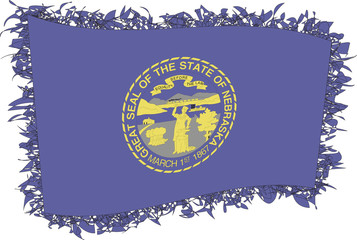 Flag of Nebraska. Vector illustration of a stylized flag.