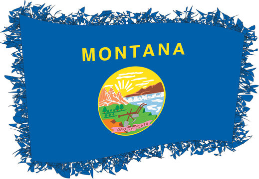Flag of Montana. Vector illustration of a stylized flag.