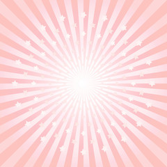 Abstract background. Stars Fireworks. Light Pink and Orange rays and stars background. Vector