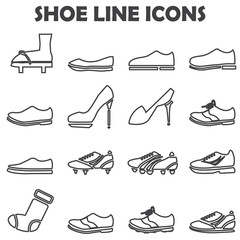 Obraz premium shoes line icon set
