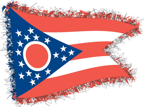 Flag of Ohio. Vector illustration of a stylized flag.