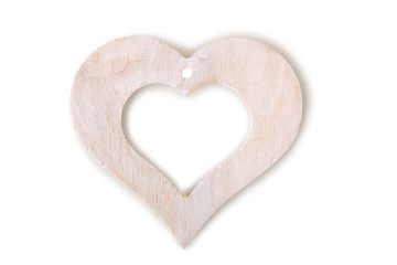 Fototapeta premium decorative white heart on white isolated background