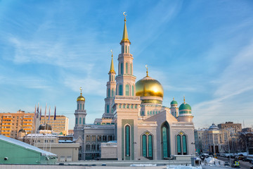 Fototapeta na wymiar Big Cathedral Mosque in Moscow, Russia