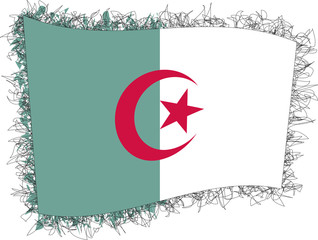 Flag of Algeria. Vector illustration of a stylized flag.