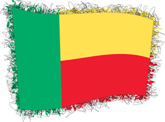 Flag of Benin. Vector illustration of a stylized flag.