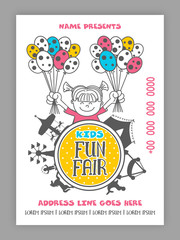 Kids Fun Fair Template, Banner or Flyer design.