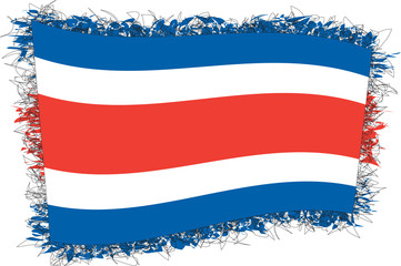 Flag of Costa Rica. Vector illustration of a stylized flag.