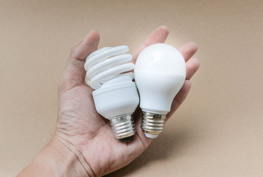 LED bulb and Compact Fluorescent bulb on hand - The  alternative technology