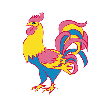 Color silhouette of an cock
