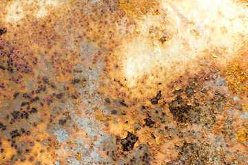 Steel sheet of iron corroded by rust (background). Very old. Str