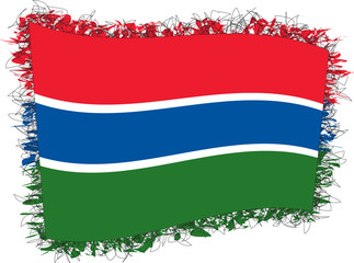 Flag of the Gambia. Vector illustration of a stylized flag.