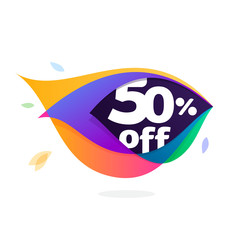 Sale logo in peacock feather icon.