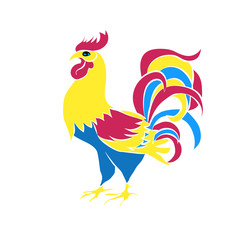 Color silhouette of an cock