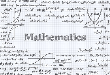 Mathematical vector pattern background in notebook