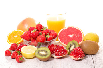 assorted fruit and juice