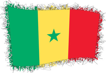 Flag of Senegal. Vector illustration of a stylized flag.