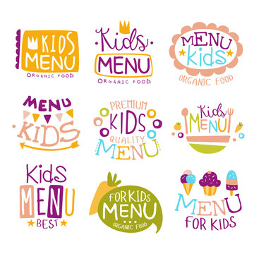 Kids Organic Food Hand Drawn Banner Set