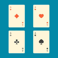Aces Playing Cards. Set of vector ace playing cards.
