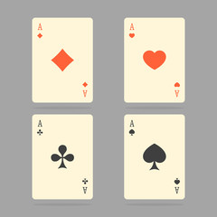 Aces Playing Cards. Set of vector ace playing cards.