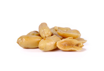 peanuts close up isolated on white background