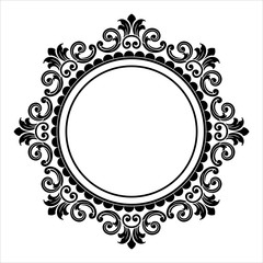 Vector vintage border frame engraving with retro ornament Vector
