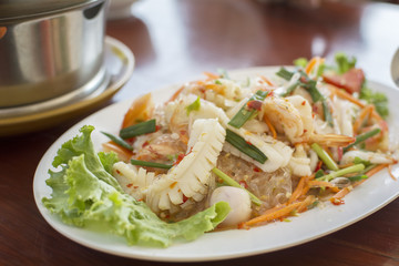 yummy spicy seafood salad